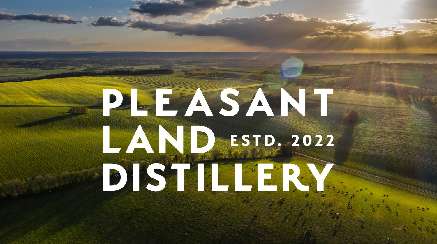 pleasant land distillery banner, sustainable distillery, contract distilling